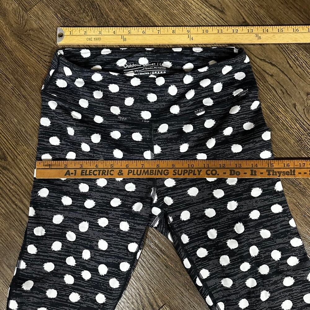 OUTDOOR VOICES TechSweat 3/4 Black White Polka Dot Leggings M - Picture 6 of 6